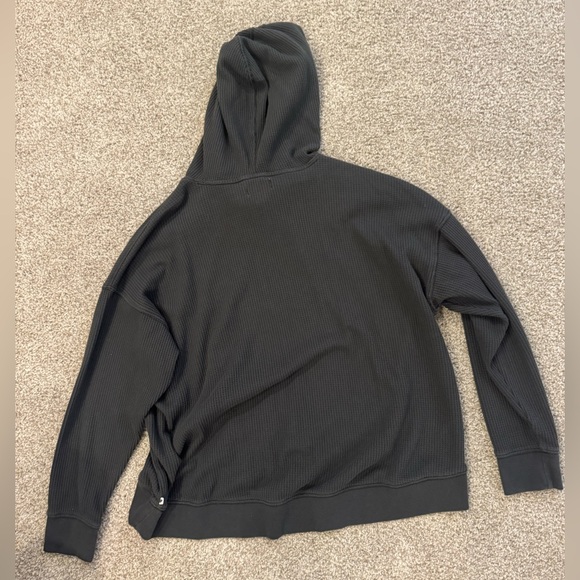 Aerie Cozy Waffle Hoodie Gray Size Medium - Picture 5 of 5
